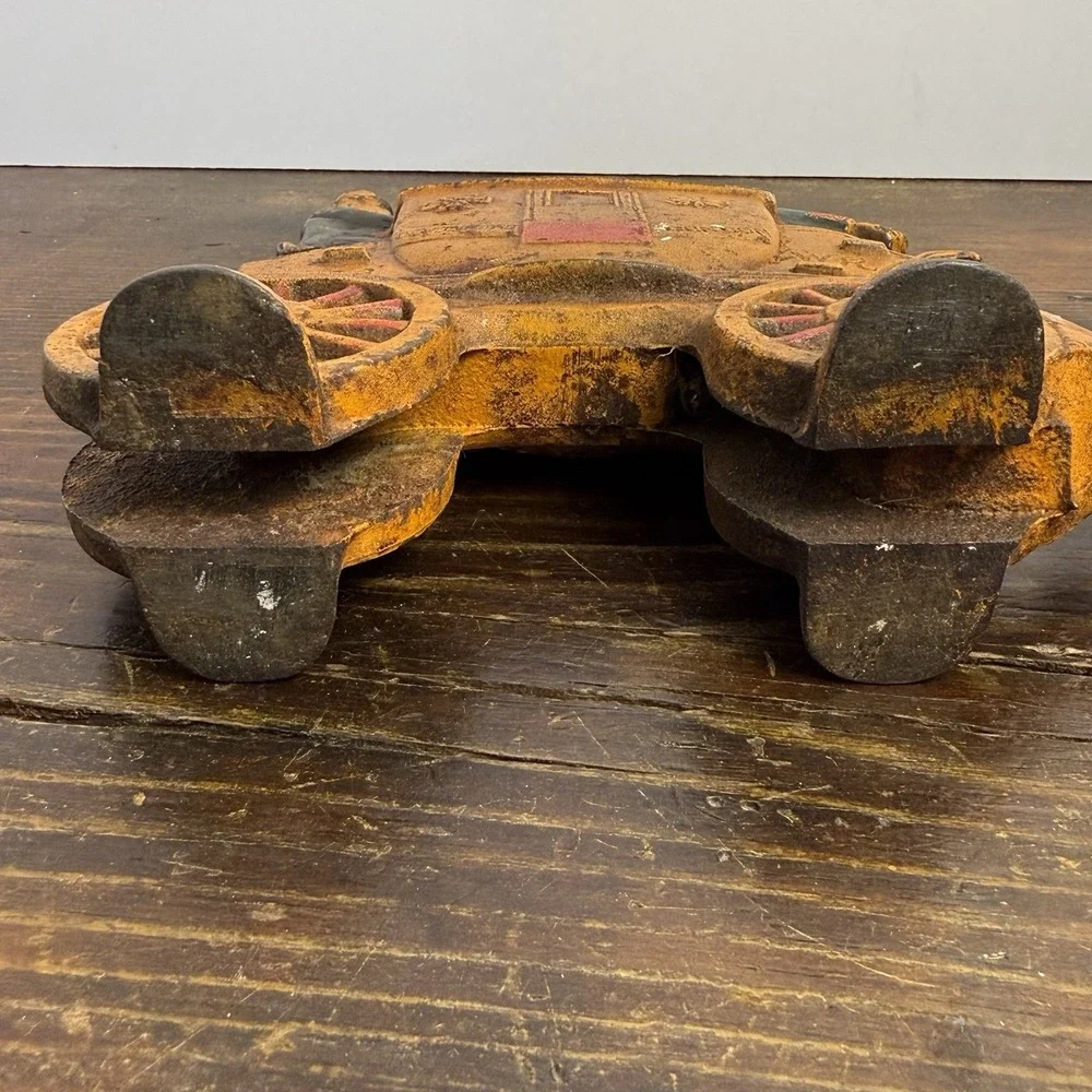 Antique 1930s Royal Mail London Coach Painted Cast Iron Doorstop‎ Double Sided.